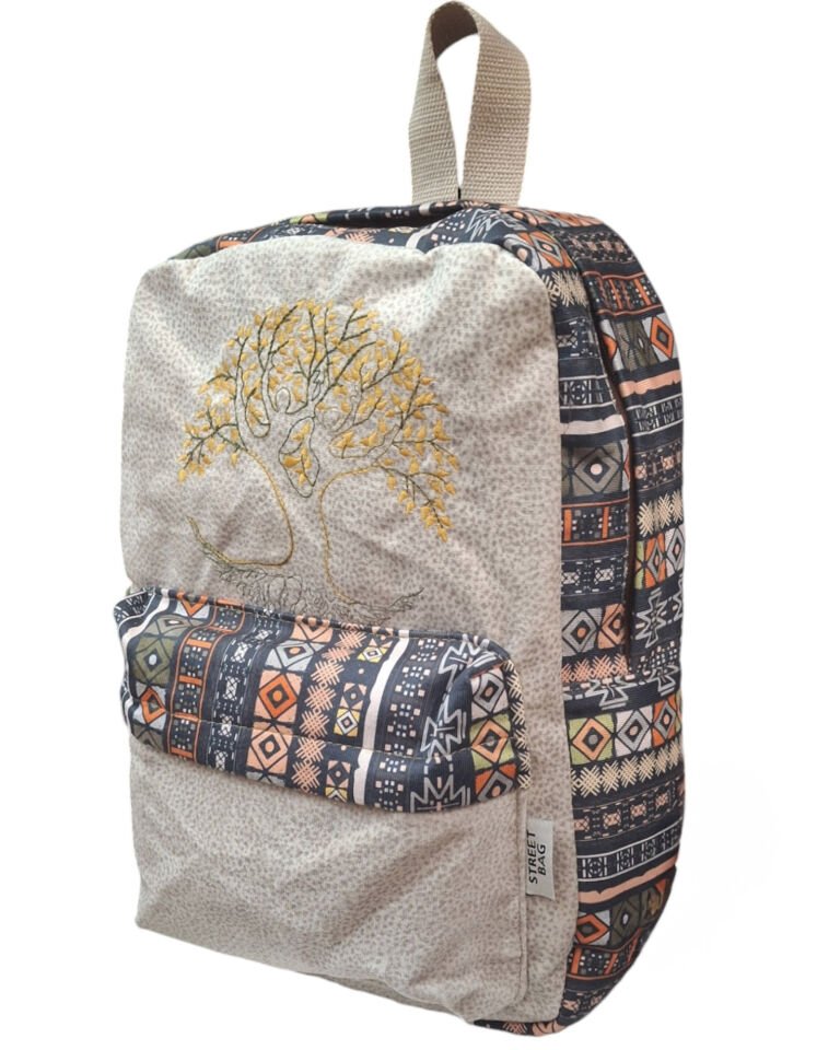 Street Bag Hayat Ağacı Nakışlı Etnik Günlük Sırt Çantası