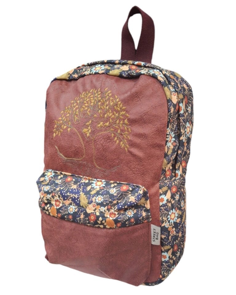 Street Bag Hayat Ağacı Nakışlı Etnik Günlük Sırt Çantası