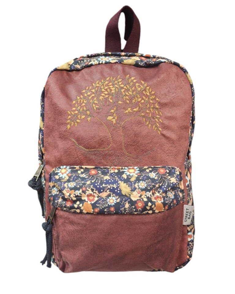 Street Bag Hayat Ağacı Nakışlı Etnik Günlük Sırt Çantası