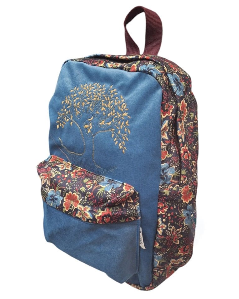 Street Bag Hayat Ağacı Nakışlı Etnik Günlük Sırt Çantası