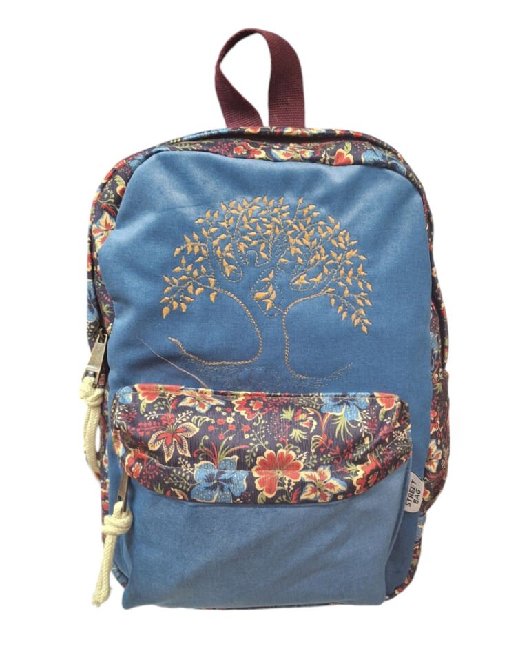 Street Bag Hayat Ağacı Nakışlı Etnik Günlük Sırt Çantası