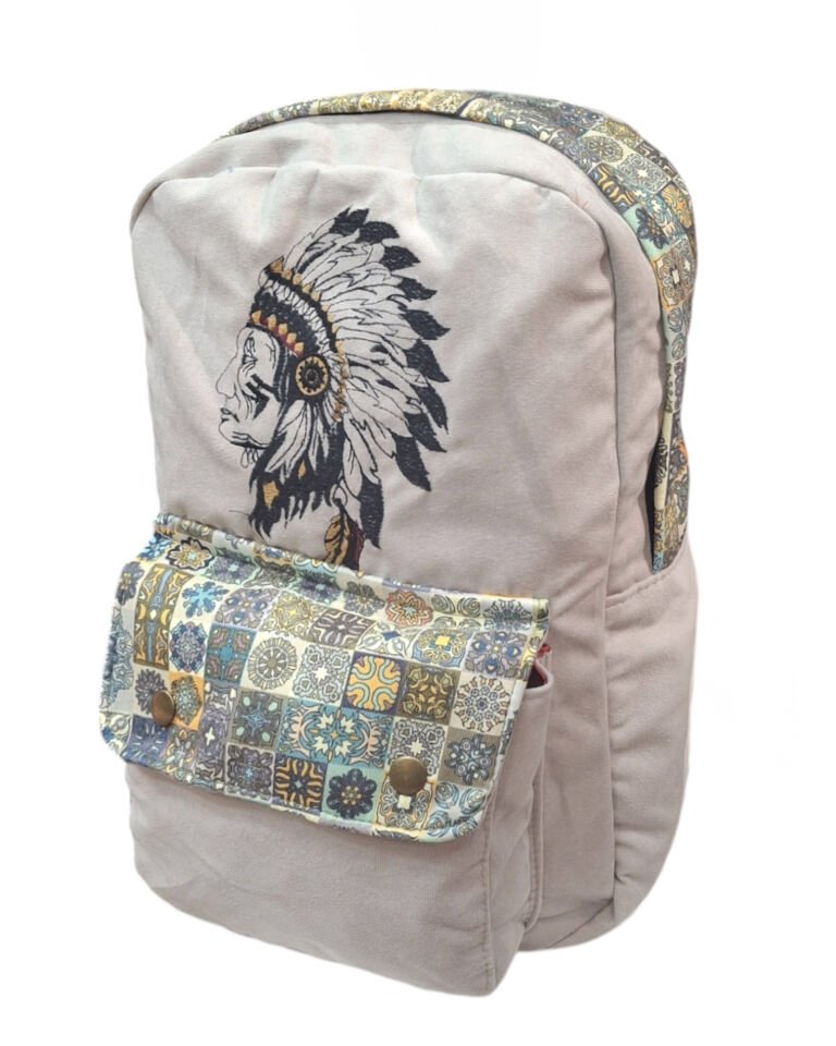 Street Bag Kızılderili Nakışlı Günlük Sırt Çantası