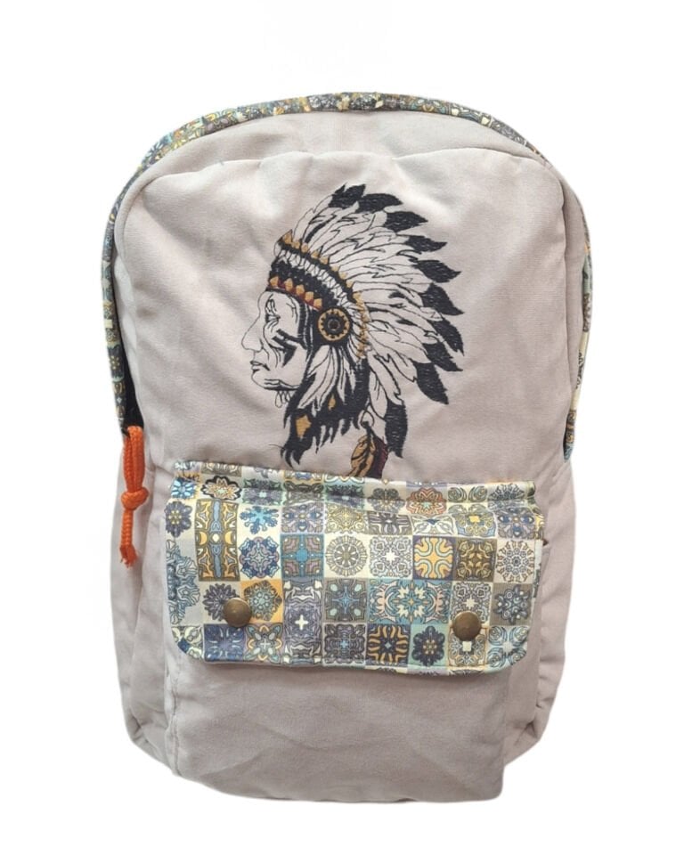 Street Bag Kızılderili Nakışlı Günlük Sırt Çantası